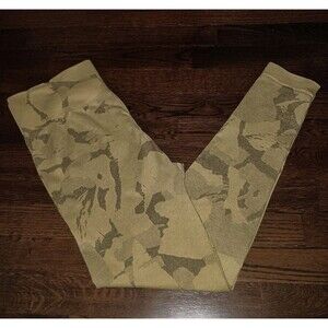 Gymshark Adapt Leggings Womens Large Yellow Camo Camouflage Scrunch Seamless